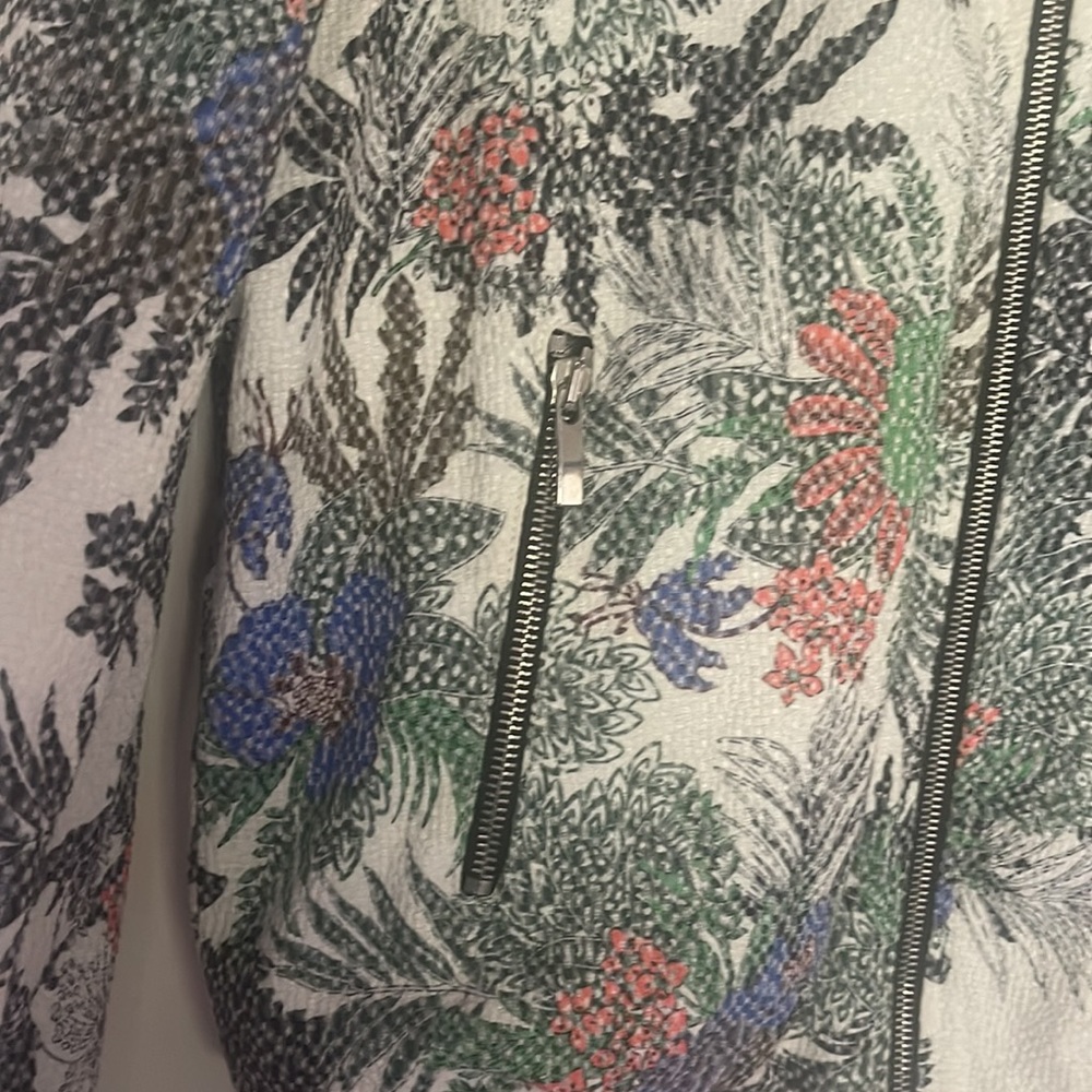 Leaf Pattern Bomber Jacket - image 4